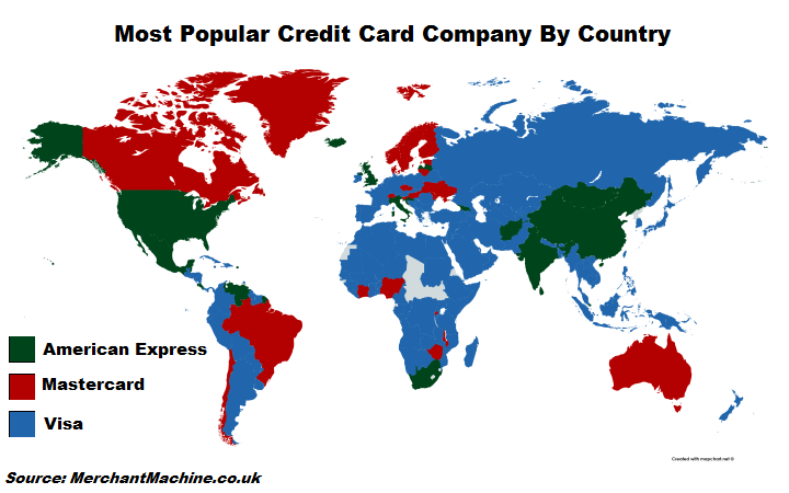 Credit card brand leaders by country