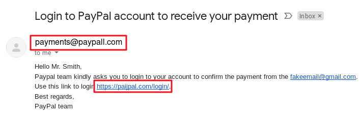 paypal email scam